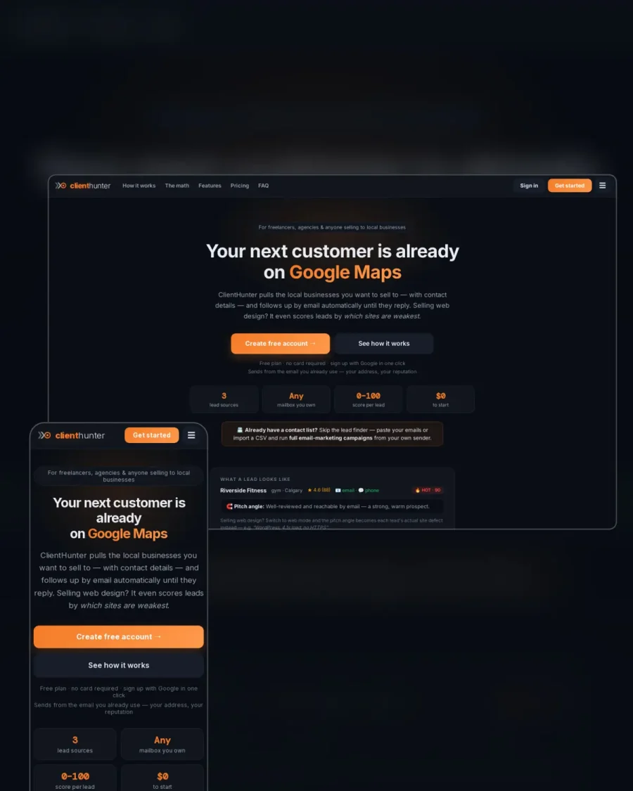 ClientHunter — project screenshot